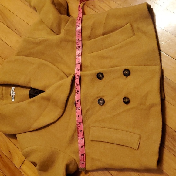 Reformation Scarlett Double Breast oversized coat. Wool blend. Yellow. Size XS. - Picture 13 of 15